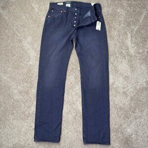 Levi's Jeans Mens 32x34 Indigo Gray 501 Original Button Fly NEW Classic NWT